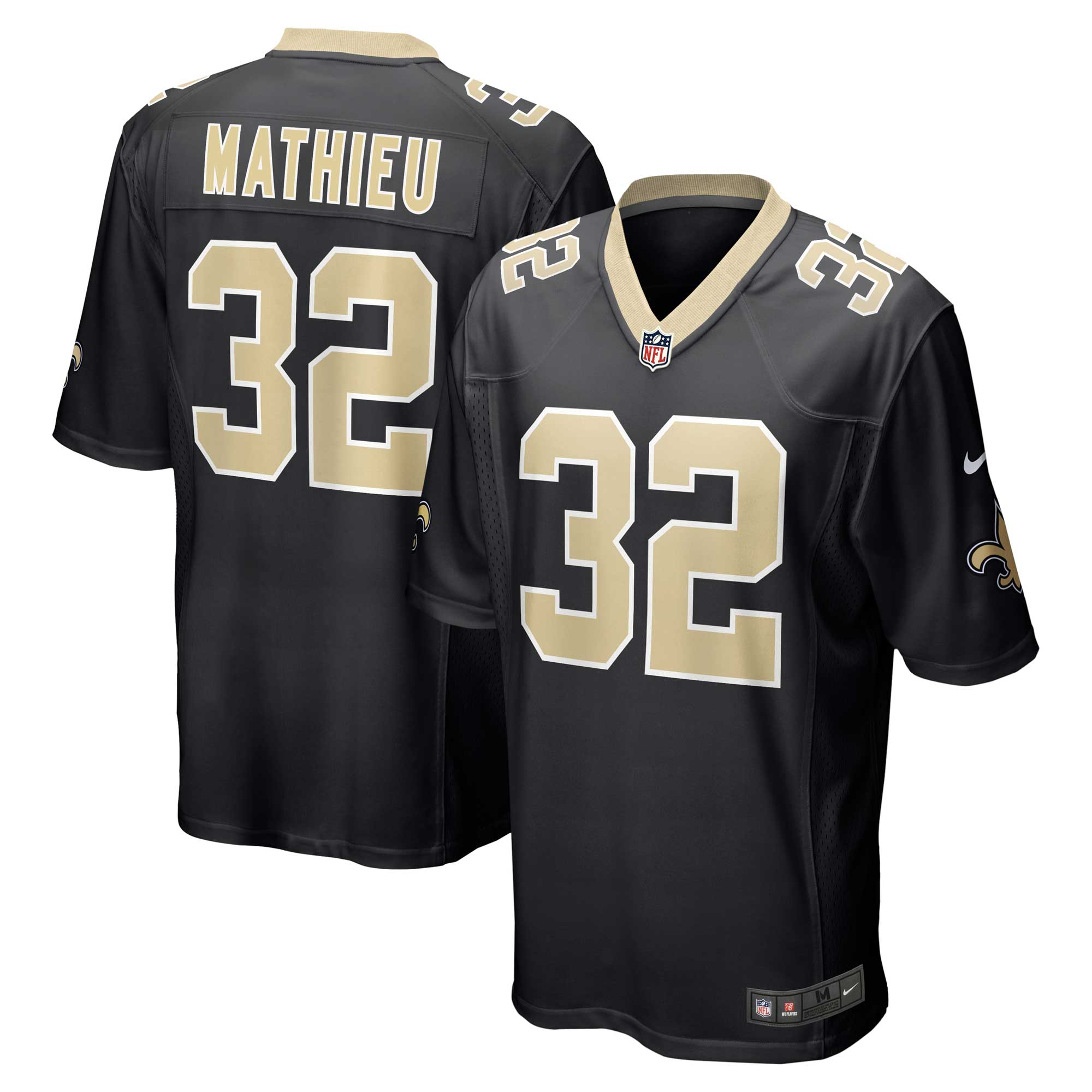 New Orleans Saints Tyrann Mathieu Black Game NFL Jersey Men's