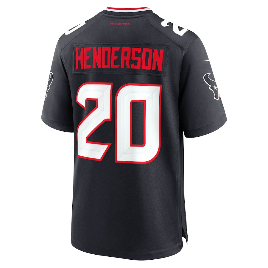 C.J. Henderson 20 Houston Texans Team Game Navy NFL Jersey Men's