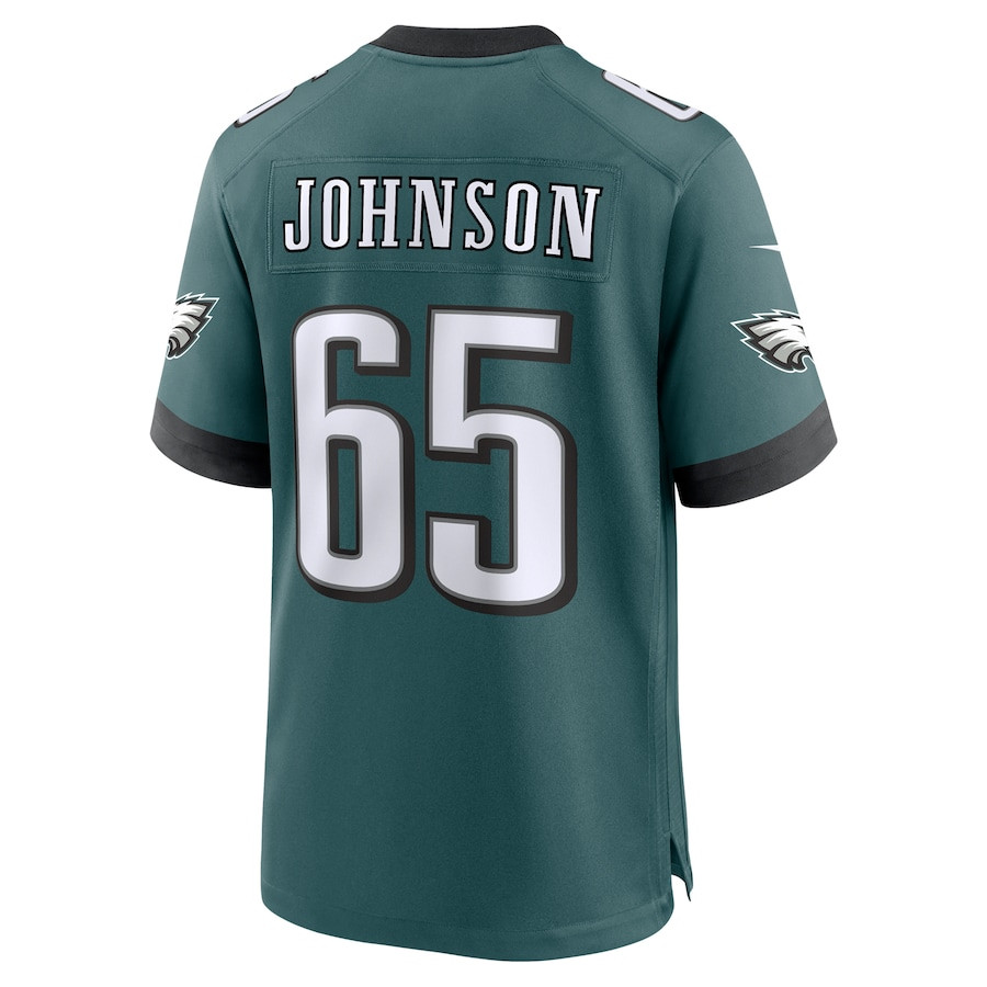 Lane Johnson 65 Philadelphia Eagles Team Game Midnight Green NFL Jersey Men's