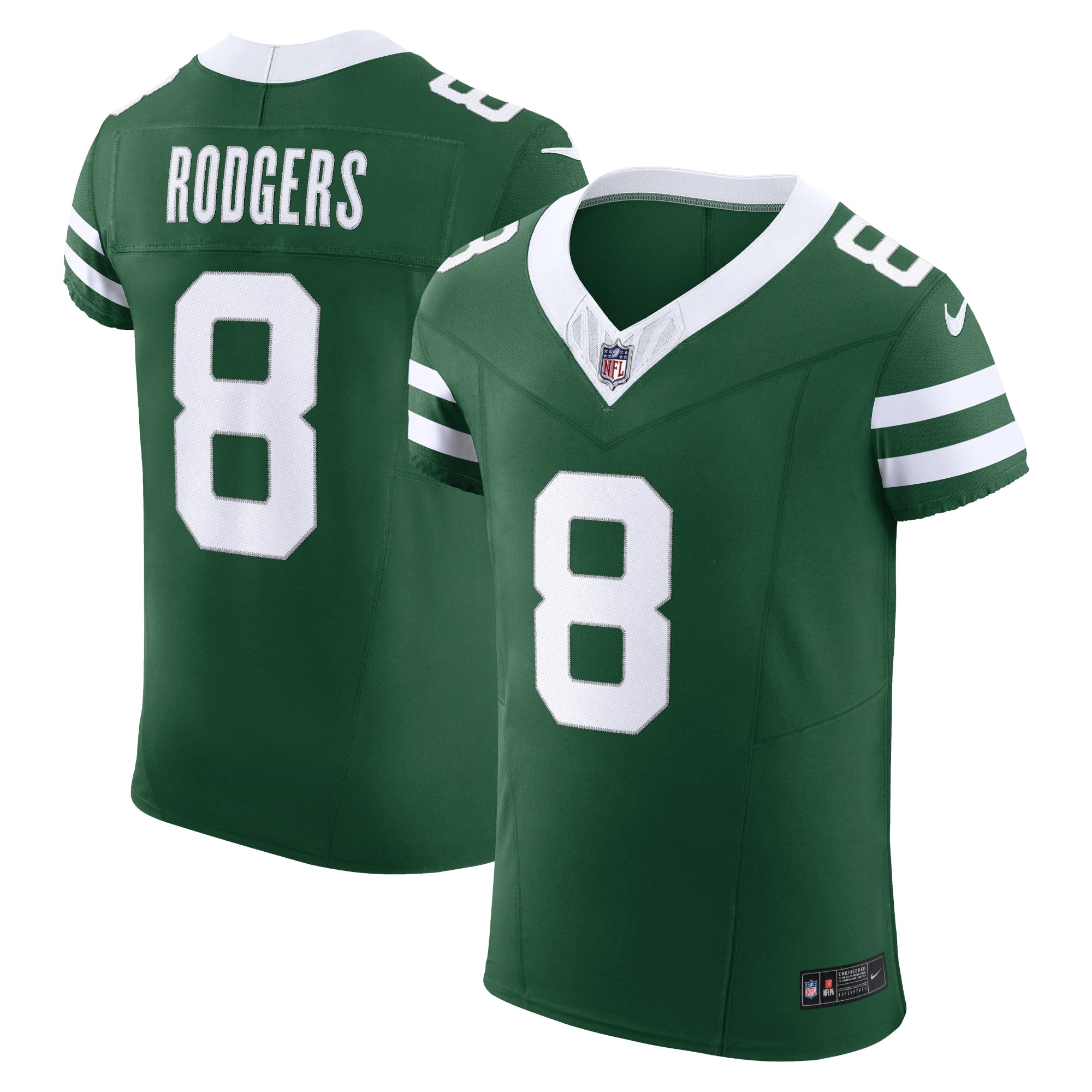 New York Jets Aaron Rodgers Gotham Green Vapor F.U.S.E. Elite NFL Jersey Men's