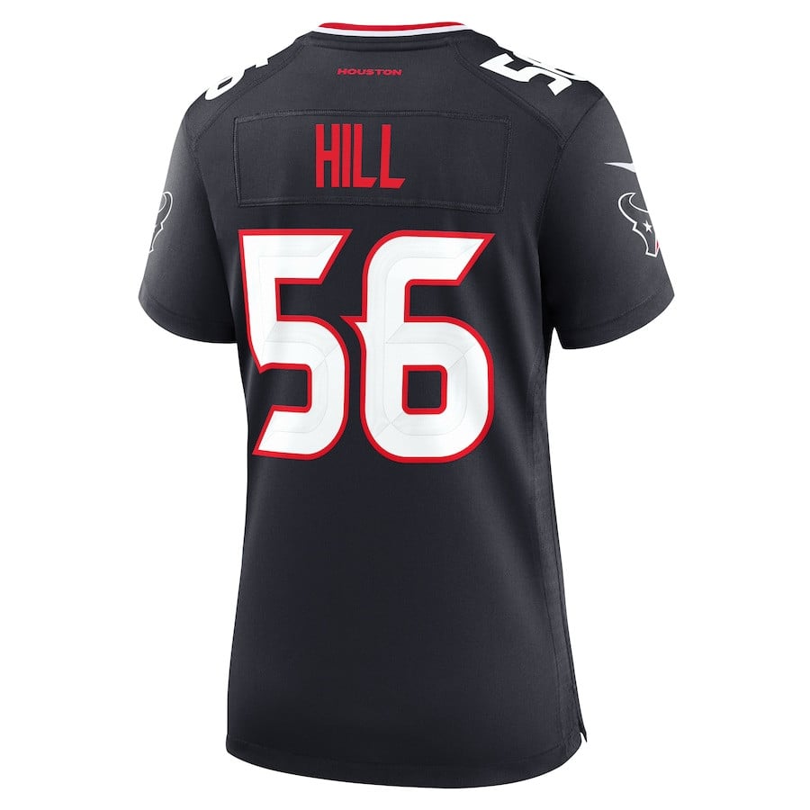 Jamal Hill 56 Houston Texans Team Game Navy NFL Jersey Women's