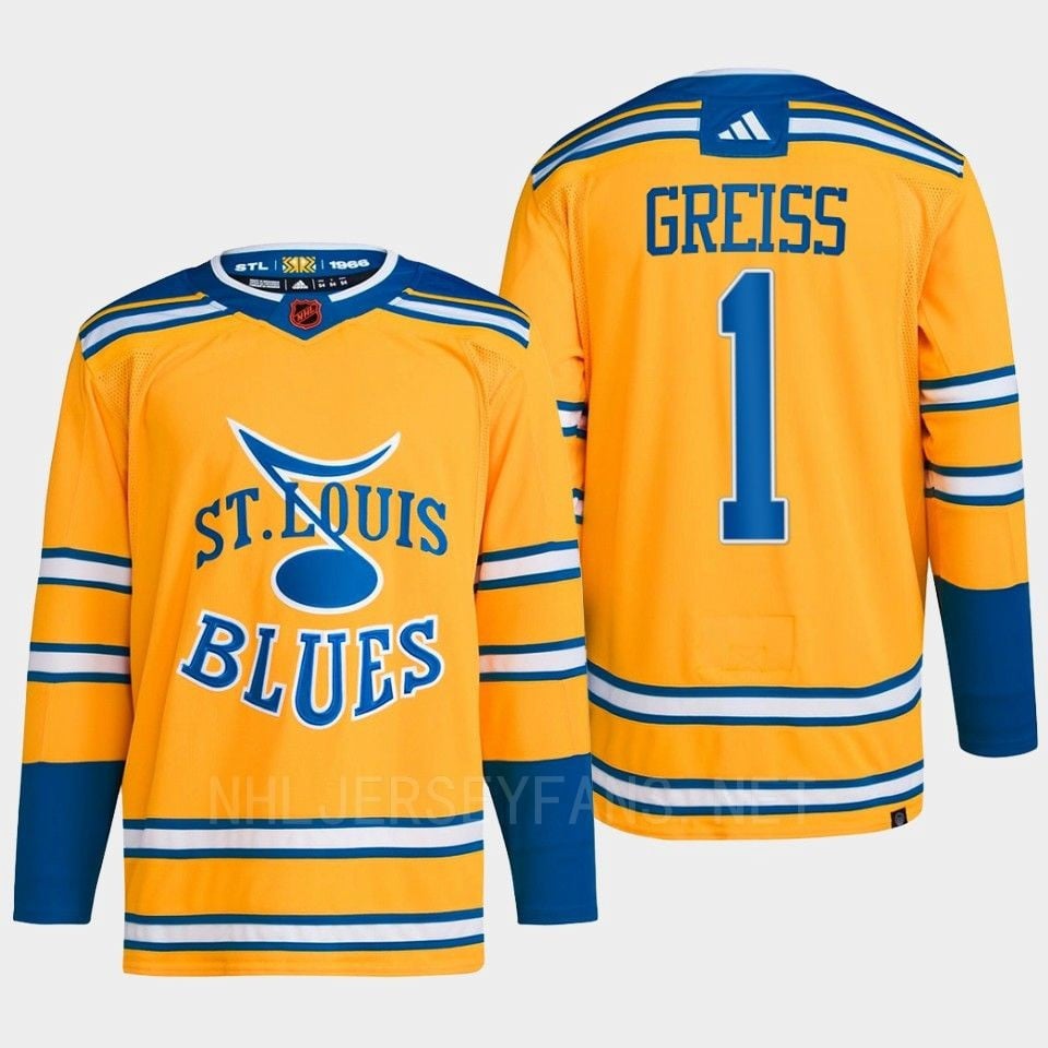Thomas Greiss 1 Reverse Retro 2.0 2022 St. Louis Blues Yellow Primegreen NHL Jersey Men's