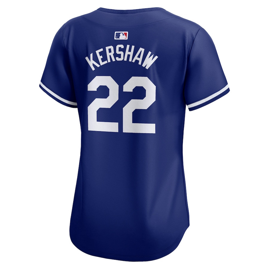 Clayton Kershaw 22 Los Angeles Dodgers 2024 World Series Alternate Limited Royal MLB Jersey Women's