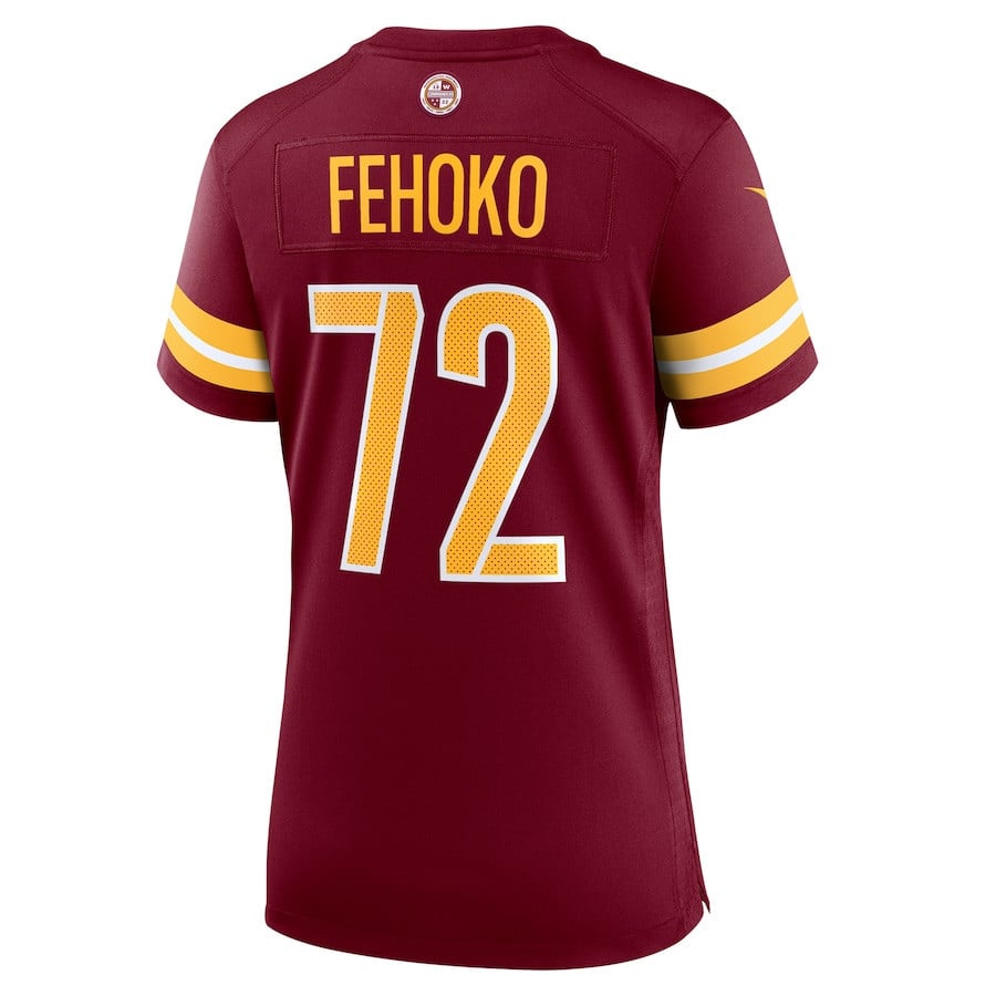 Viliami Fehoko Jr. #72 Washington Commanders Super Bowl LIX Burgundy NFL Jersey Women's