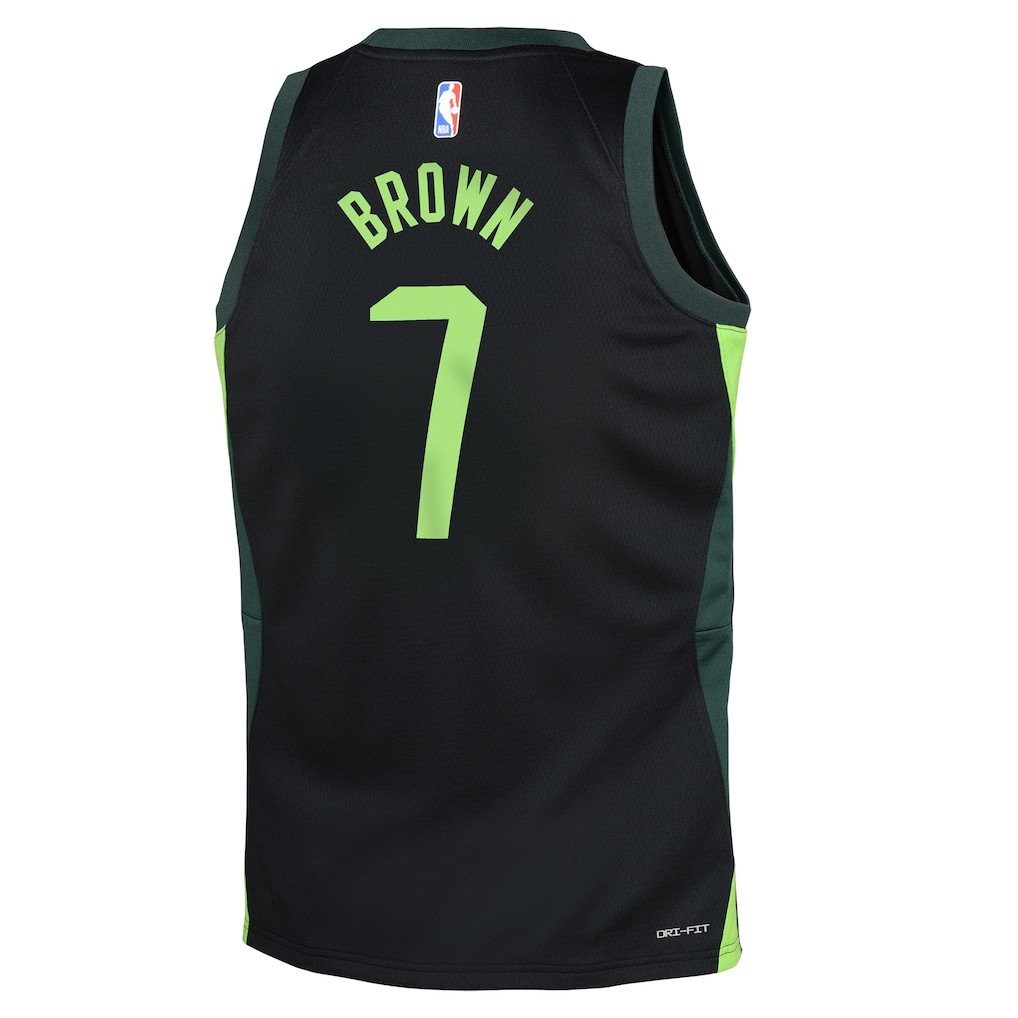 Jaylen Brown 7 Boston Celtics 2024/25 Swingman Playe City Edition Black NBA Jersey Youth