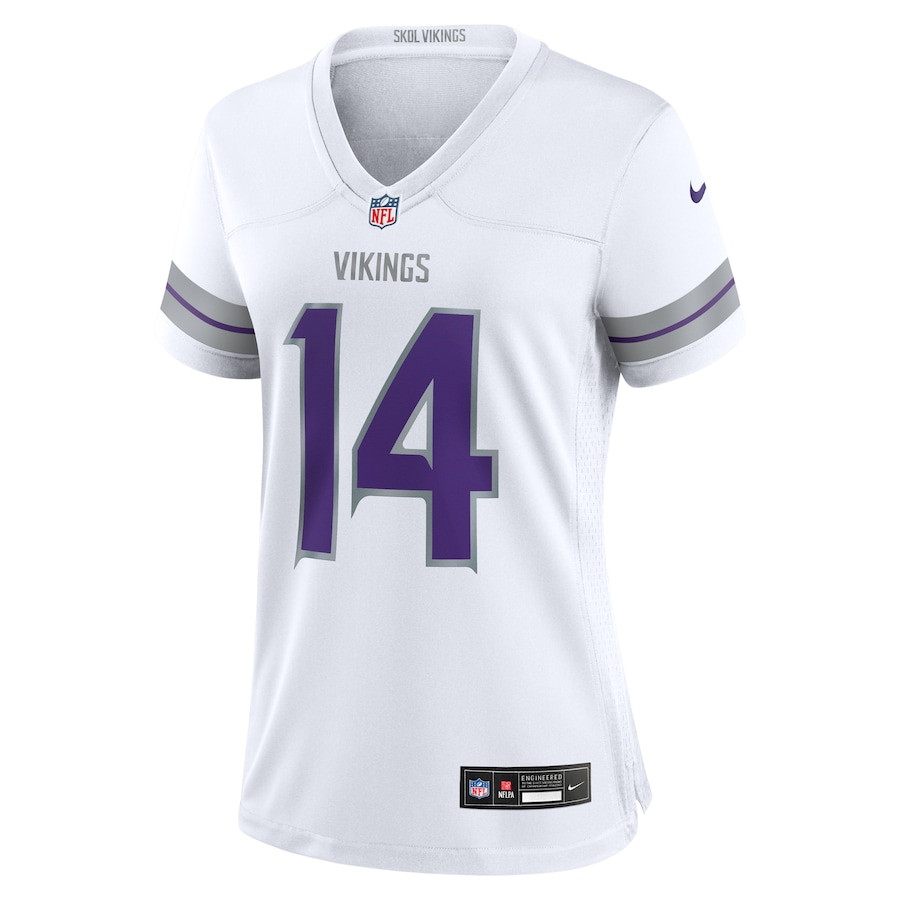 Sam Darnold 14 Minnesota Vikings Alternate Game White NFL Jersey Women's