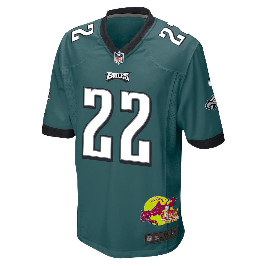 Kelee Ringo 22 Philadelphia Eagles Super Bowl LIX New Orleans Patch Game Midnight Green NFL Jersey Men's