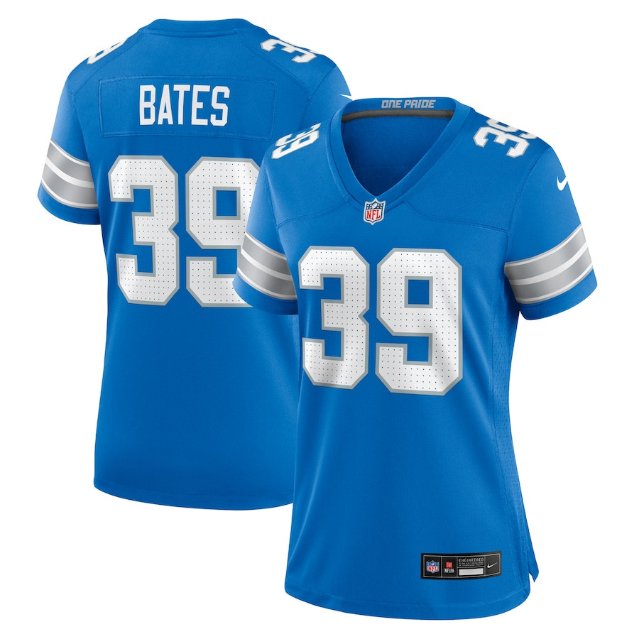 Jake Bates 39 Detroit Lions Team Game Blue NFL Jersey Women's