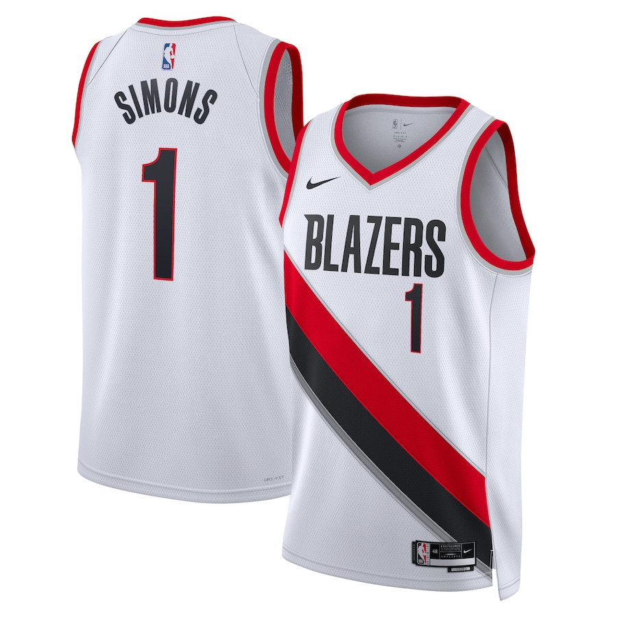 Anfernee Simons 1 Portland Trail Blazers Unisex Swingman Association Editio White NBA Jersey Unisex