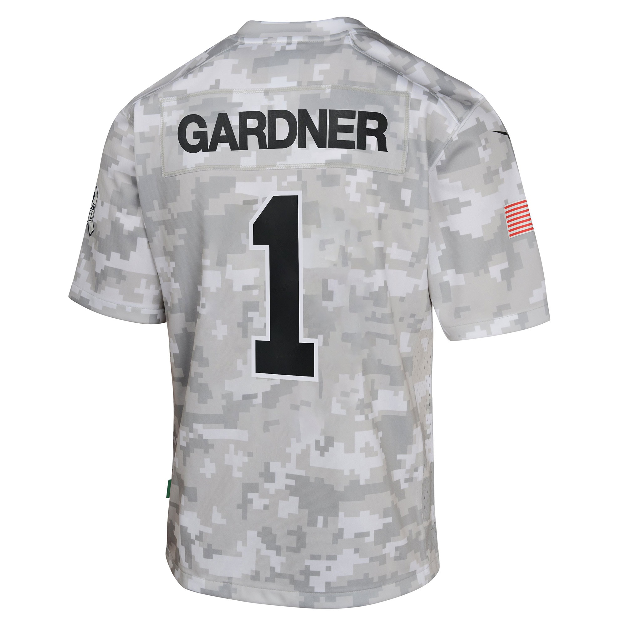 New York Jets Sauce Gardner Arctic Camo 2024 Salute to Service Game NFL Jersey Youth
