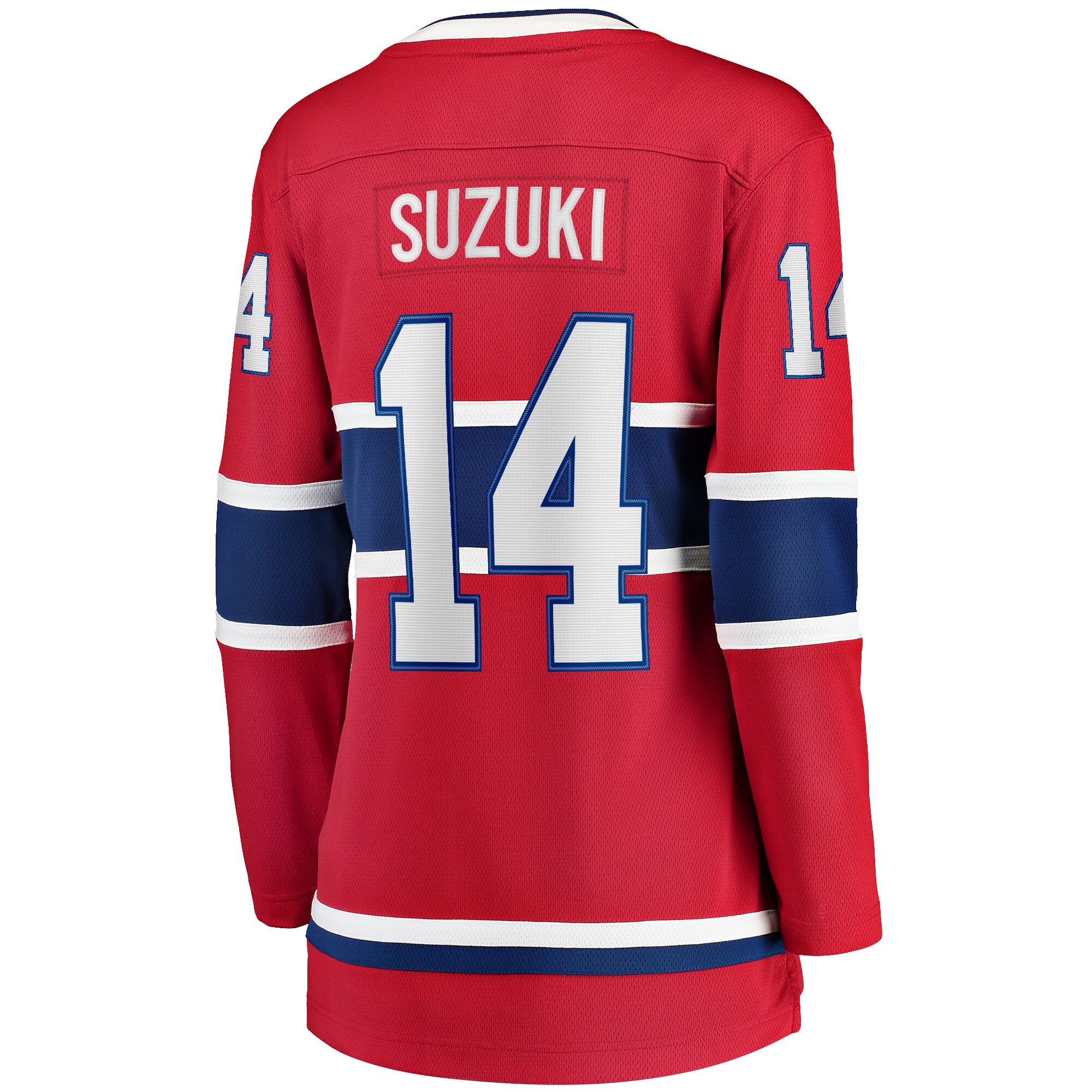Montreal Canadiens Nick Suzuki Red Home Captain Patch Breakaway Player NHL Jersey Women's