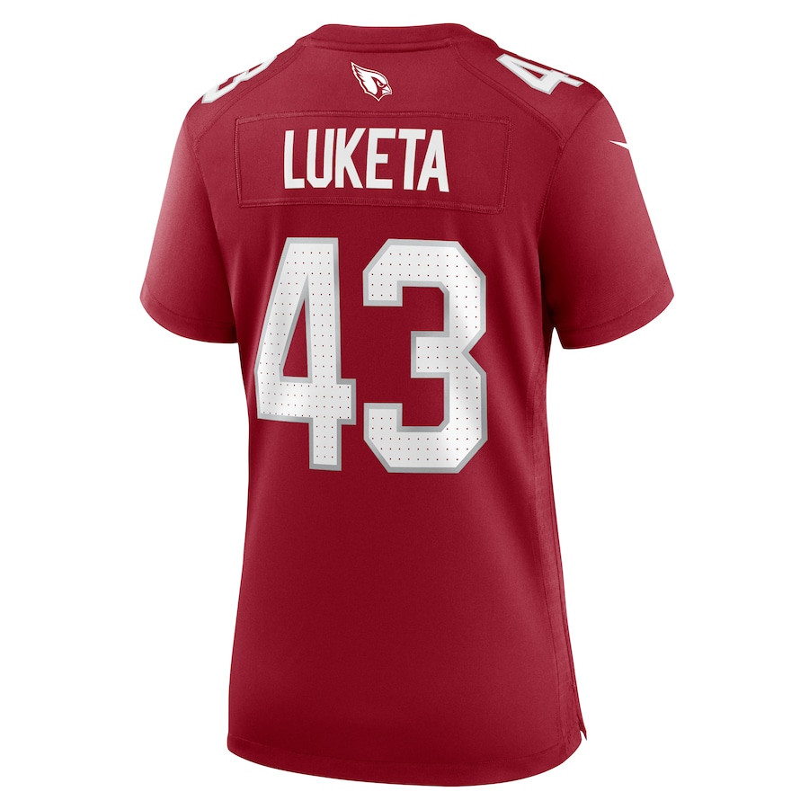 Jesse Luketa 43 Arizona Cardinals Game Cardinal NFL Jersey Women's