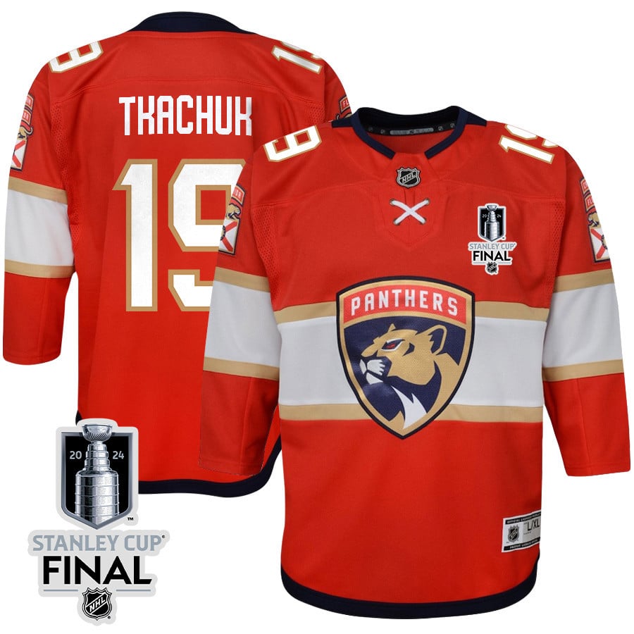 Matthew Tkachuk 19 Florida Panthers 2024 STANLEY CUP Final Home Breakaway Red NHL Jersey Youth