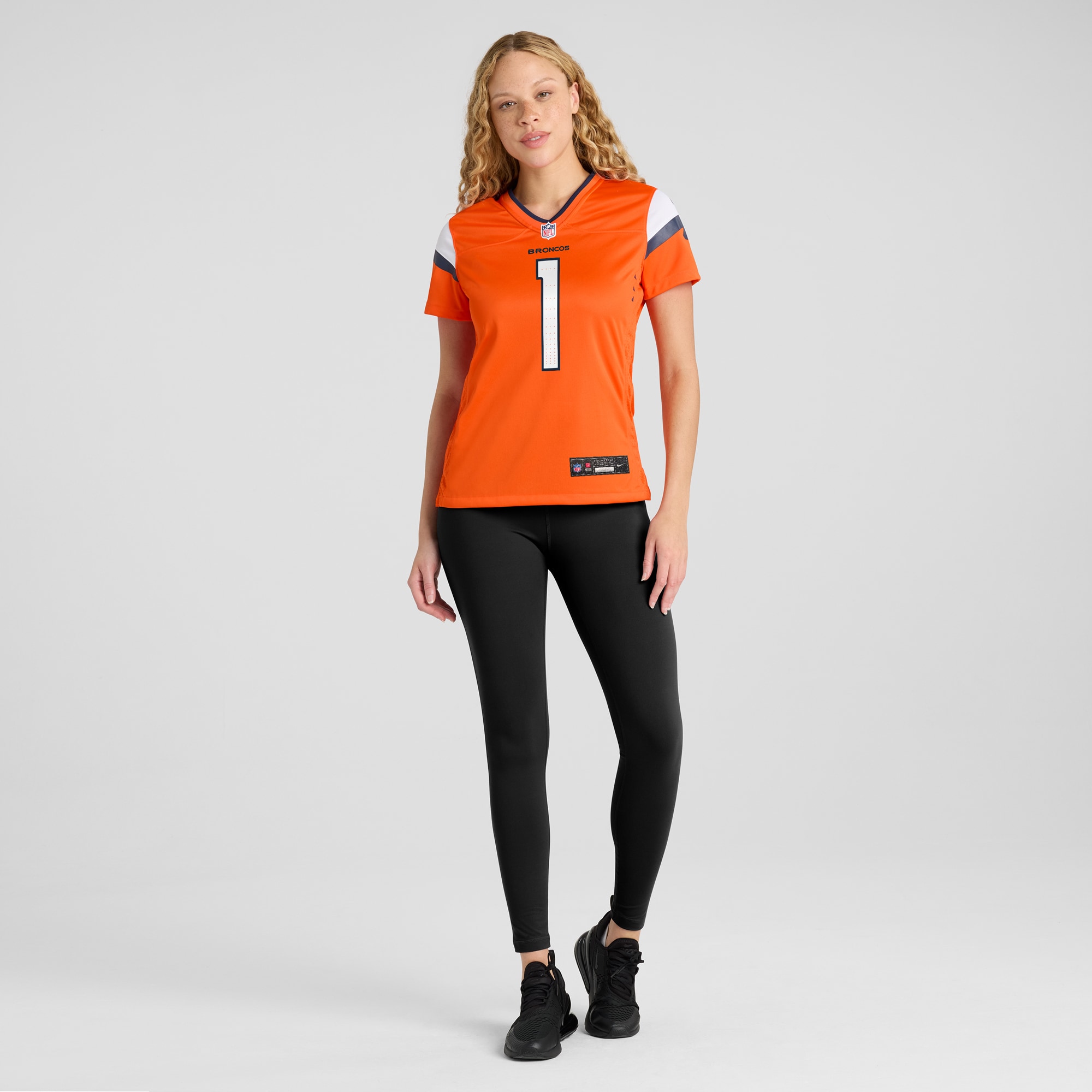 Denver Broncos Orange #1 Mom Game NFL Jersey Women's