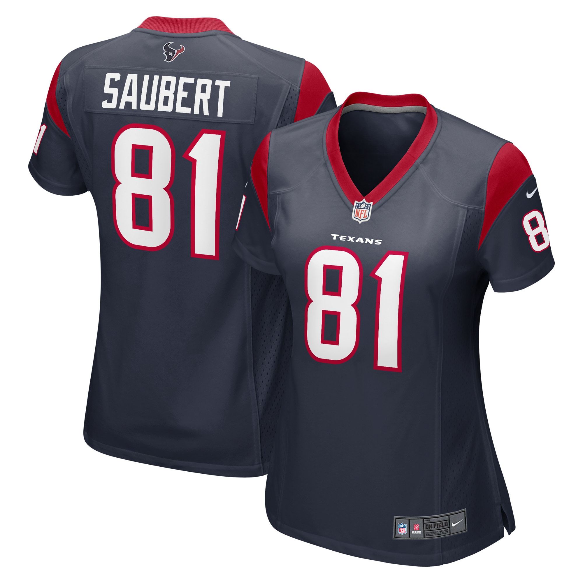 Houston Texans Eric Saubert Navy Game NFL Jersey Women's