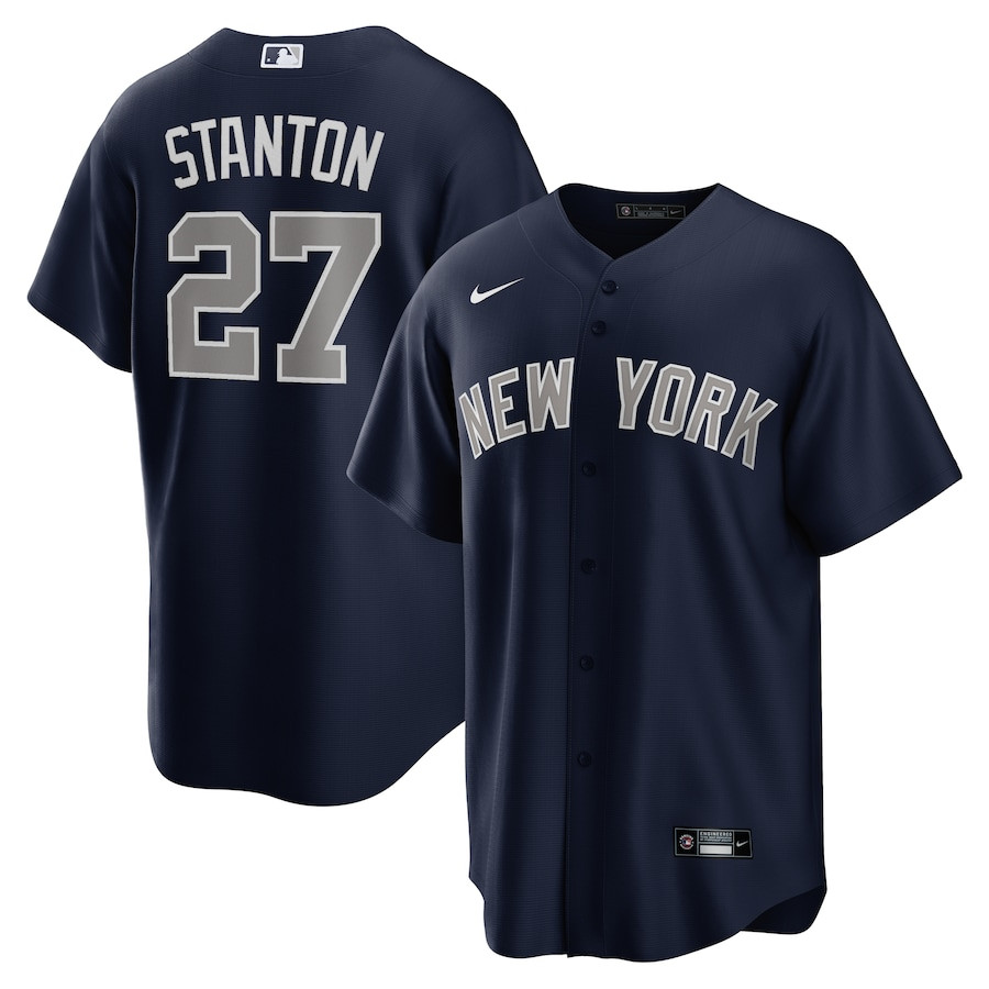 Giancarlo Stanton 27 New York Yankees Alternate Navy MLB Jersey Men's