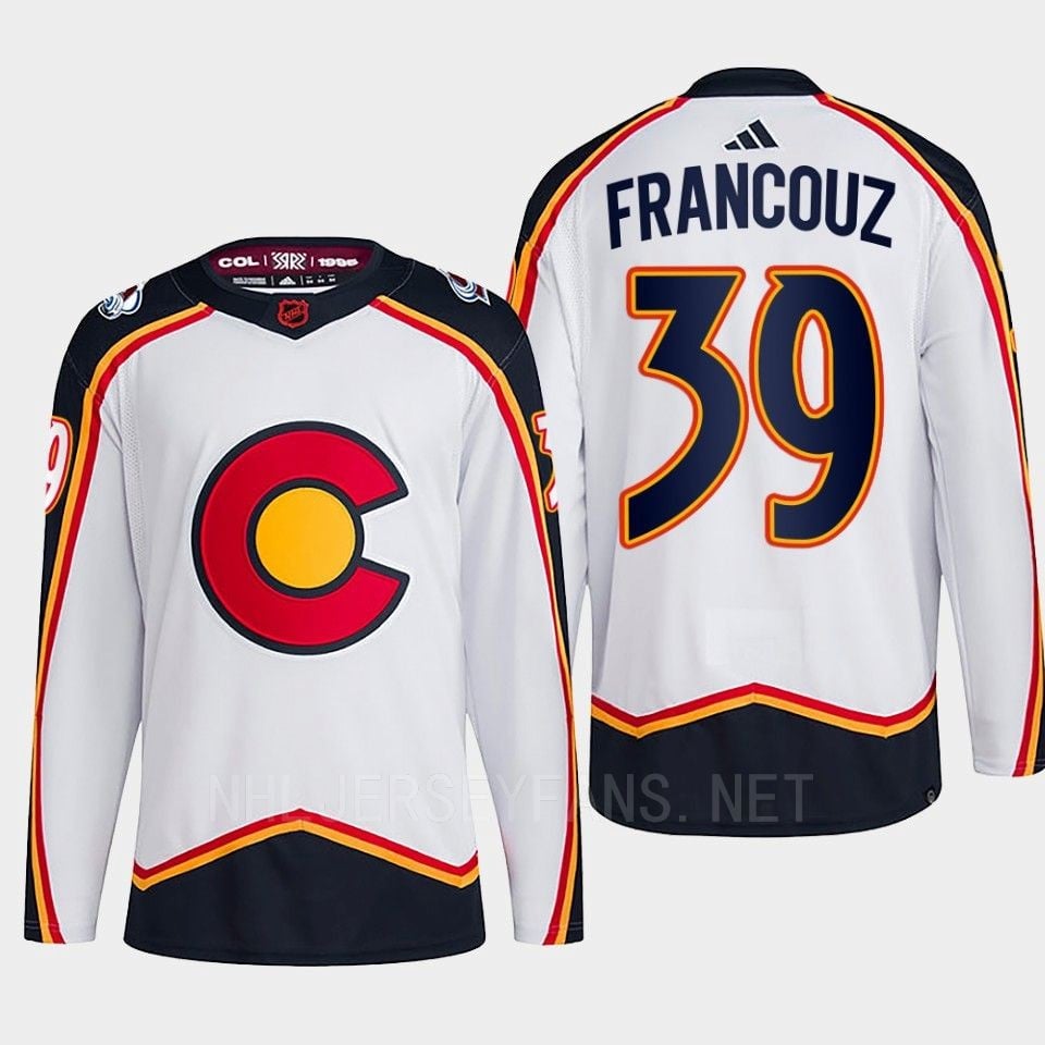 Pavel Francouz 39 Reverse Retro 2.0 2022 Colorado Avalanche White Primegreen NHL Jersey Men's