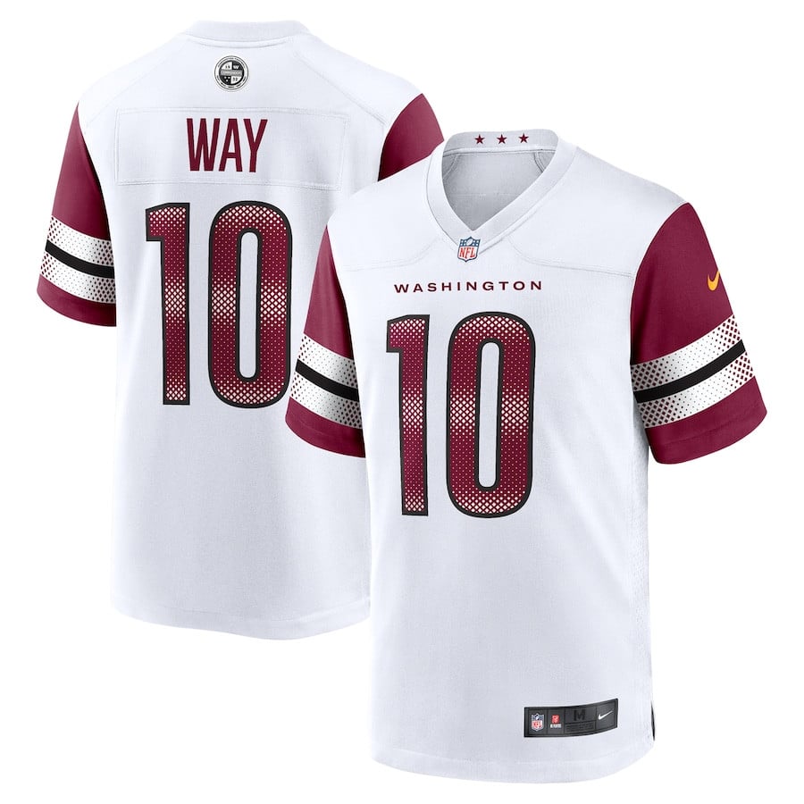 Tress Way 10 Washington Commanders Game White NFL Jersey Men's