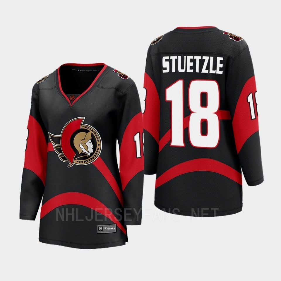 Tim Stuetzle 18 Ottawa Senators 2022 Special Edition 2.0 Breakaway Retro Black NHL Jersey Women's