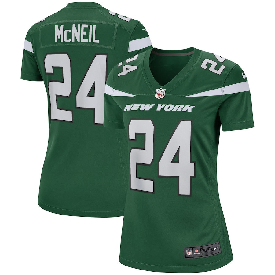 Freeman McNeil 24 New York Jets Game Retired Gotham Green NFL Jersey Women's