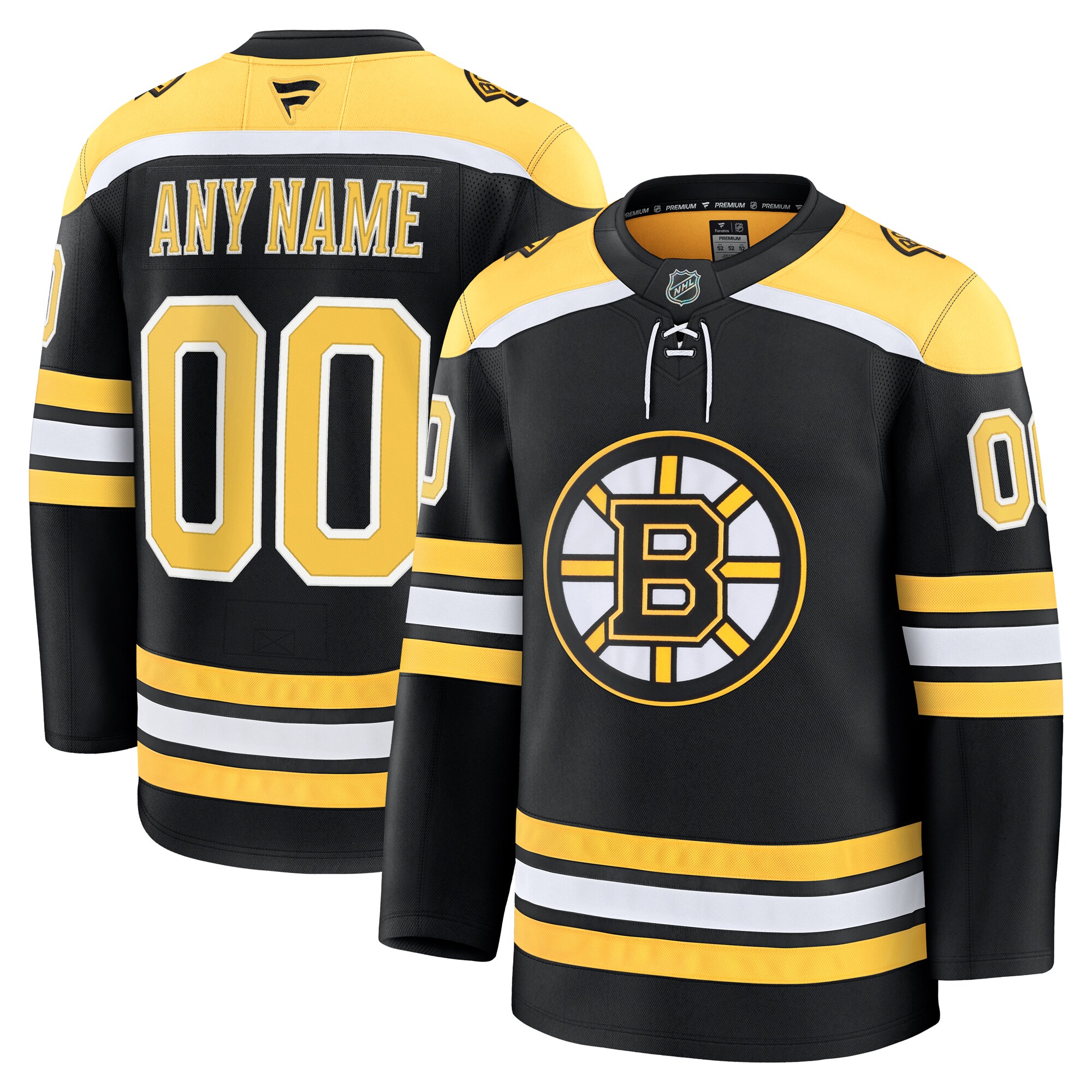 Boston Bruins Black Home Premium Custom NHL Jersey Men's