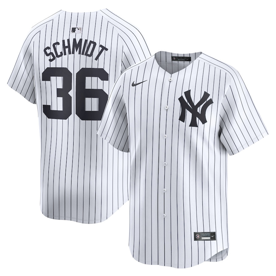 Clarke Schmidt 36 New York Yankees Home Limited White MLB Jersey Men's