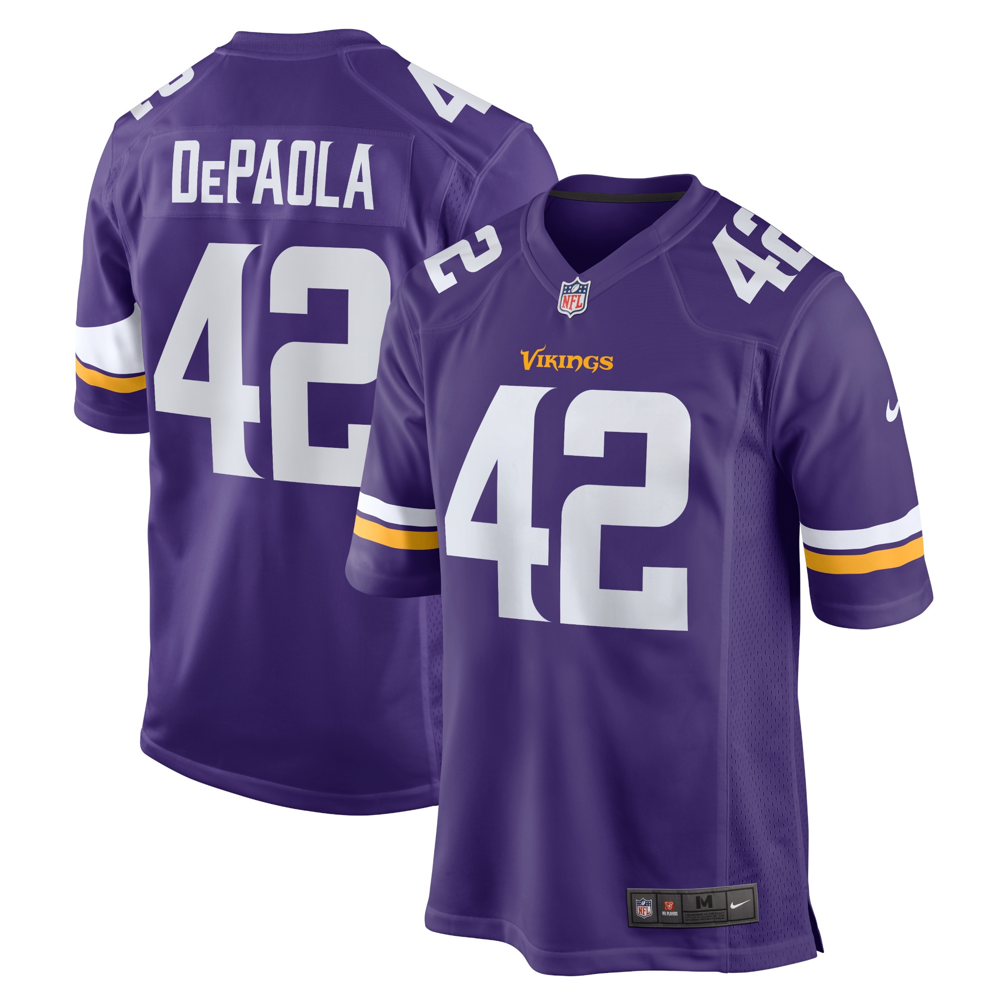 Minnesota Vikings Andrew DePaola Purple Game NFL Jersey Men's