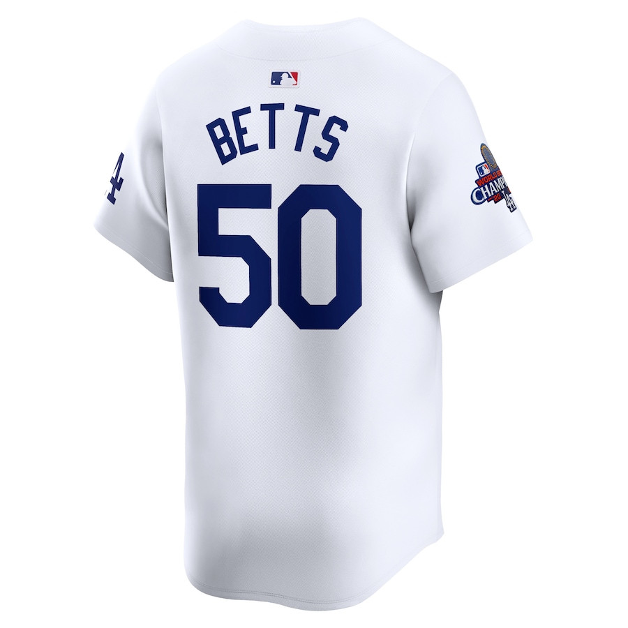 Mookie Betts 50 Los Angeles Dodgers 2024 World Series Champions Home Limited Player White MLB Jersey Men's