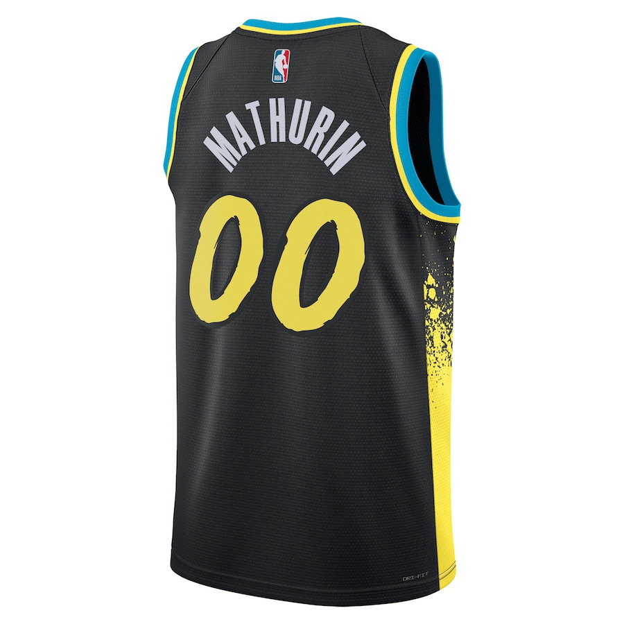 Bennedict Mathurin 00 Indiana Pacers 2023/24 City Edition Swingman Black NBA Jersey Men's
