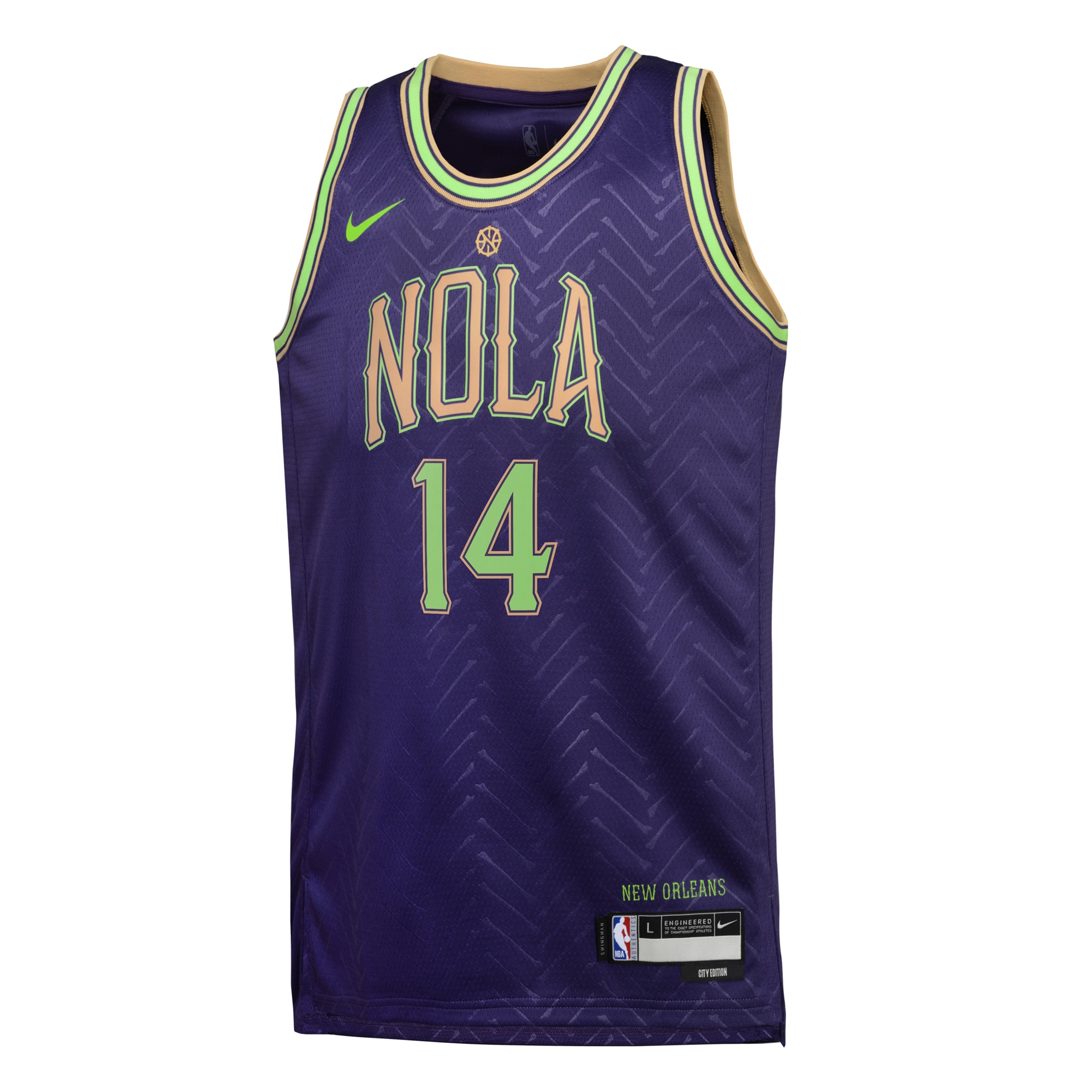 Camiseta City Edition Swingman de los New Orleans Pelicans 2024 Purpura Brandon Ingram Juvenil NBA Jersey Men's