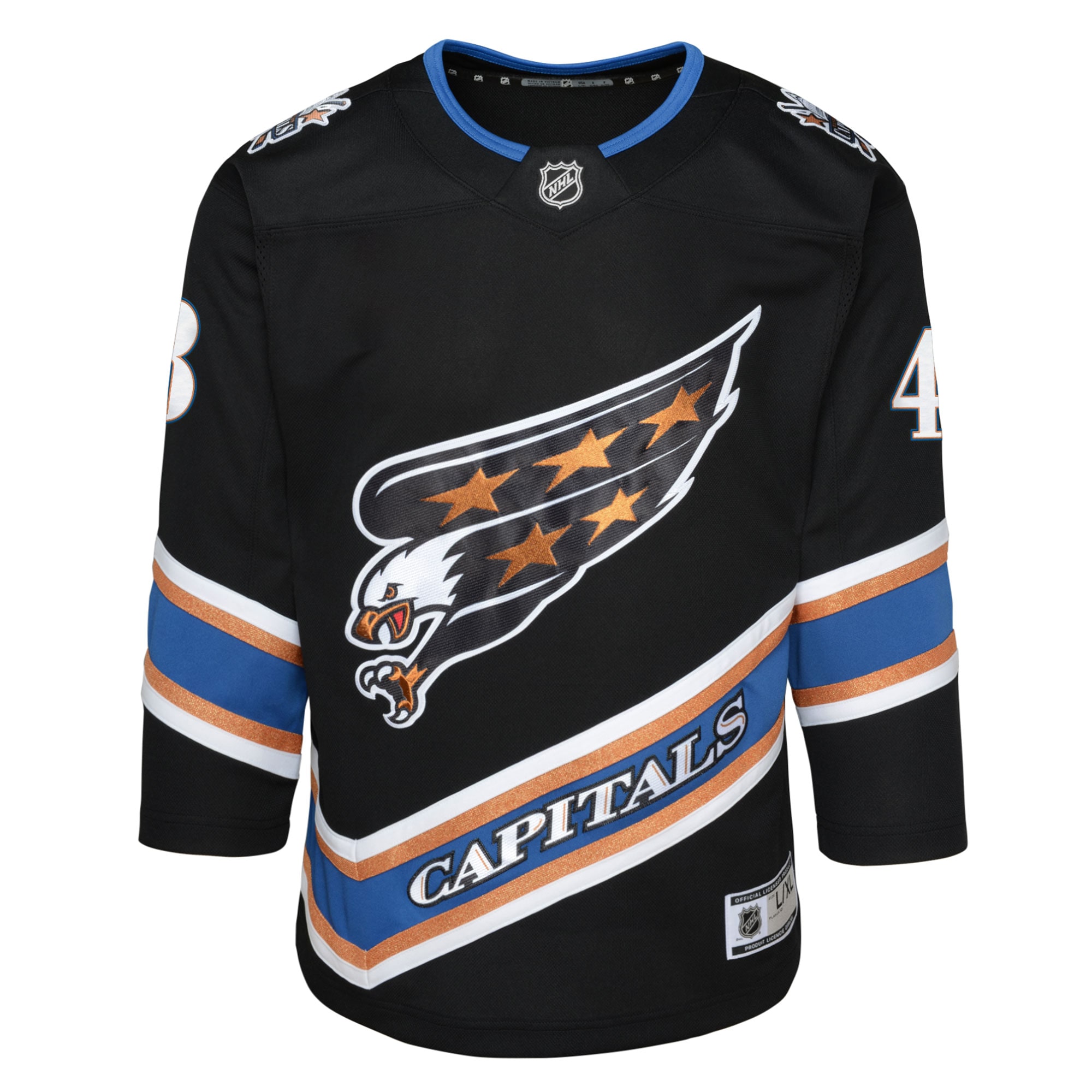 Washington Capitals Tom Wilson Black Alternate 50th Anniversary Premier Player NHL Jersey Youth