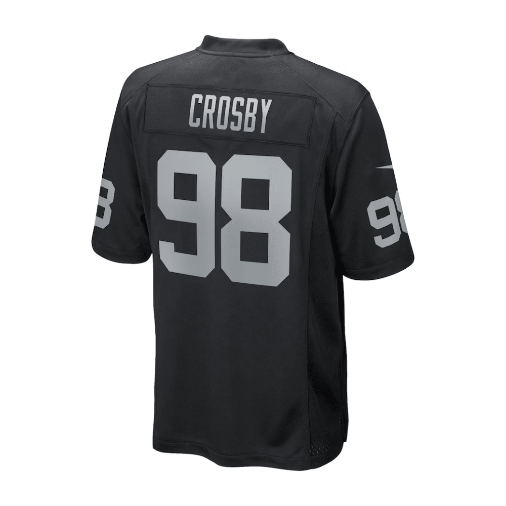 Maxx Crosby 98 Las Vegas Raiders 2025 Pro Bowl Patch Game Black NFL Jersey Men's