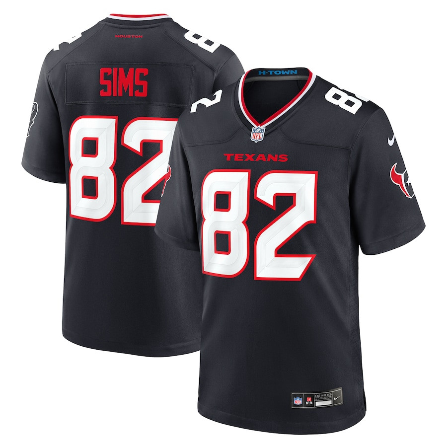 Steven Sims 82 Houston Texans Team Game Navy NFL Jersey Men's