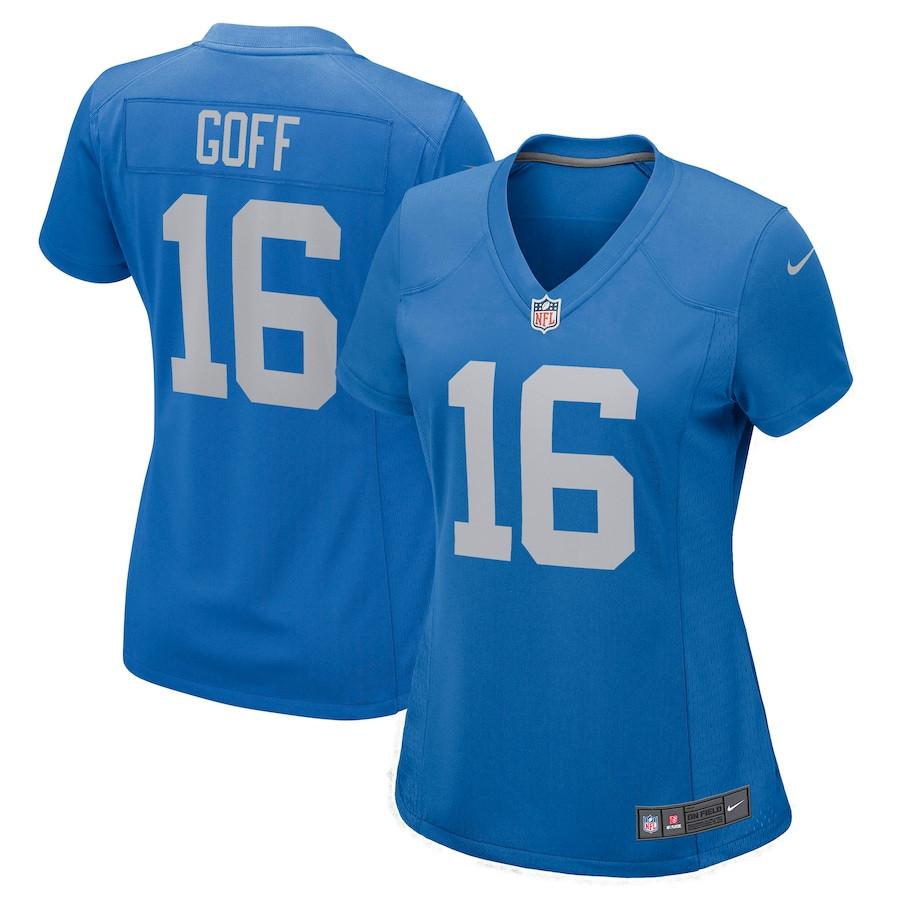 Jared Goff 16 Detroit Lions Game Player Blue NFL Jersey Women's