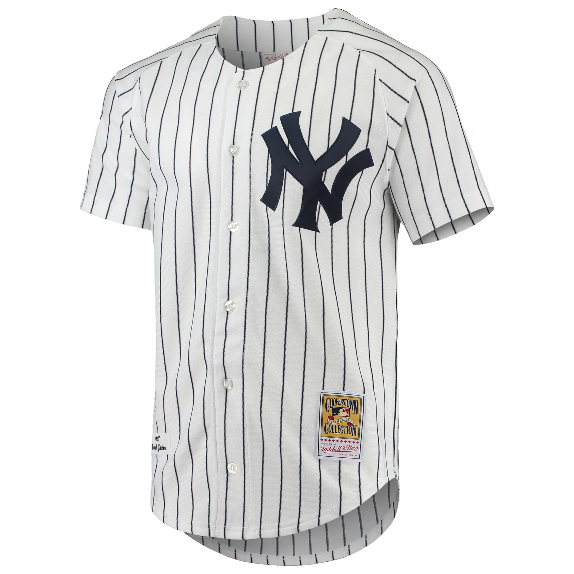 New York Yankees Derek Jeter Mitchell Ness White 1997 Cooperstown Collection MLB Jersey Men's