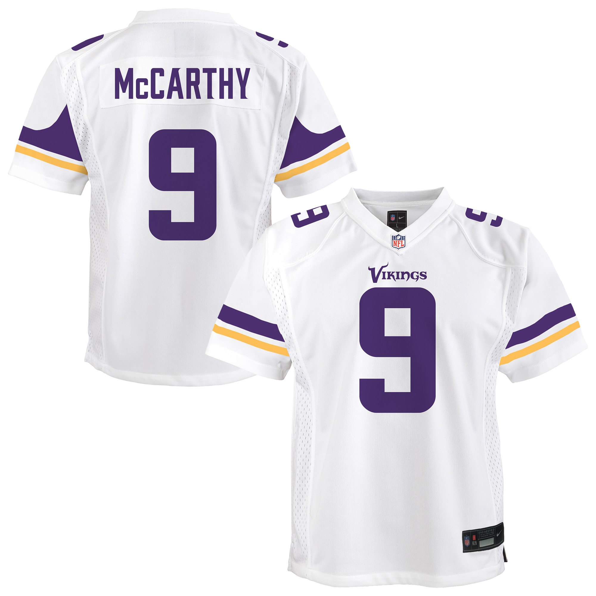 Minnesota Vikings J.J. McCarthy White Game NFL Jersey Youth