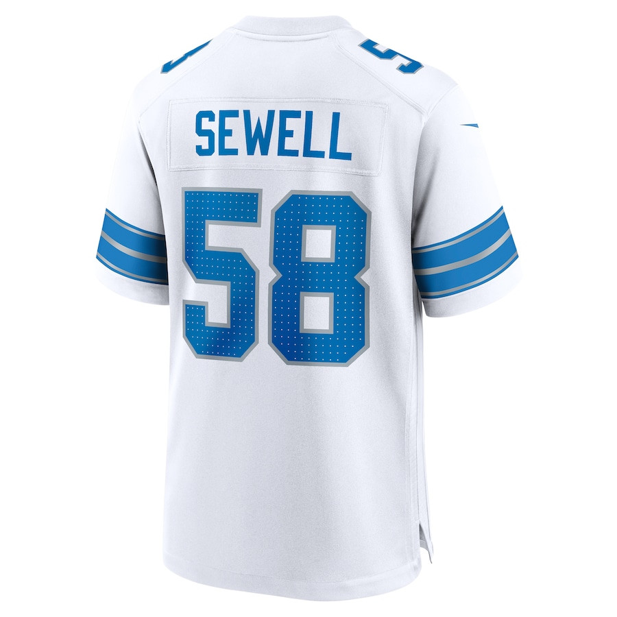 Penei Sewell 58 Detroit Lions Game White NFL Jersey Men's
