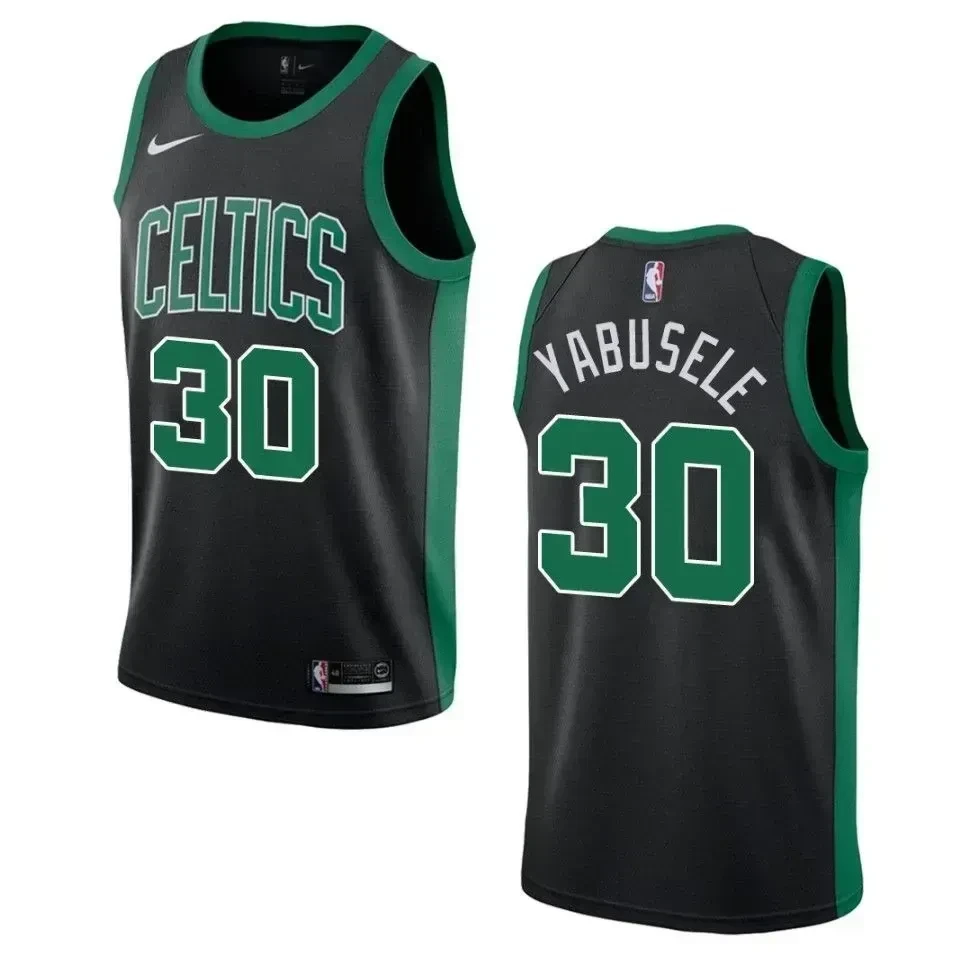 Boston Celtics 30 Guerschon Yabusele Statement Swingman Black NBA Jersey Men's