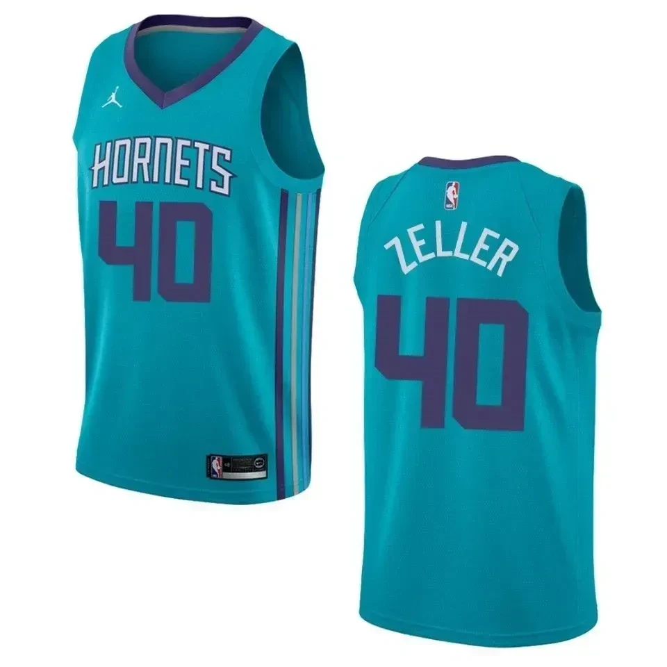 Charlotte Hornets 40 Cody Zeller Icon Swingman Teal NBA Jersey Men's