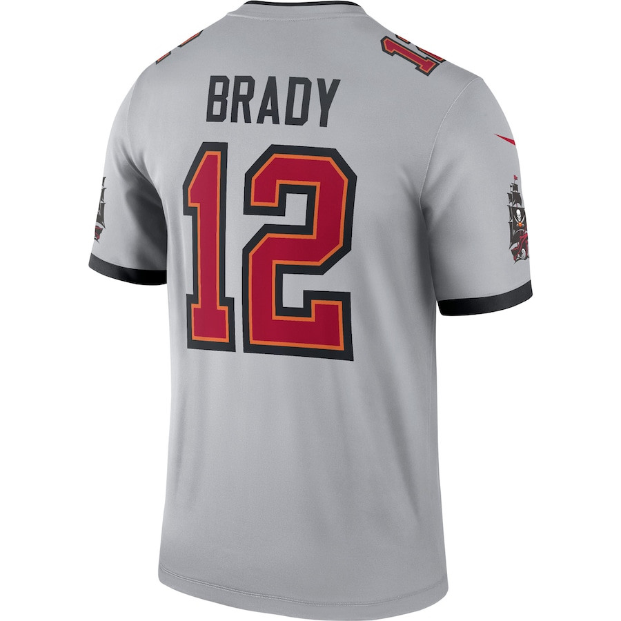 Tom Brady 12 Tampa Bay Buccaneers Inverted Legend Gray NFL Jersey Men's