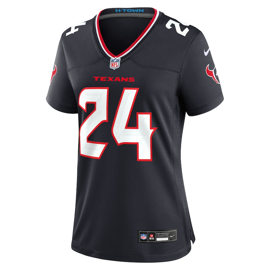 Derek Stingley Jr. 24 Houston Texans Game Navy NFL Jersey Women's