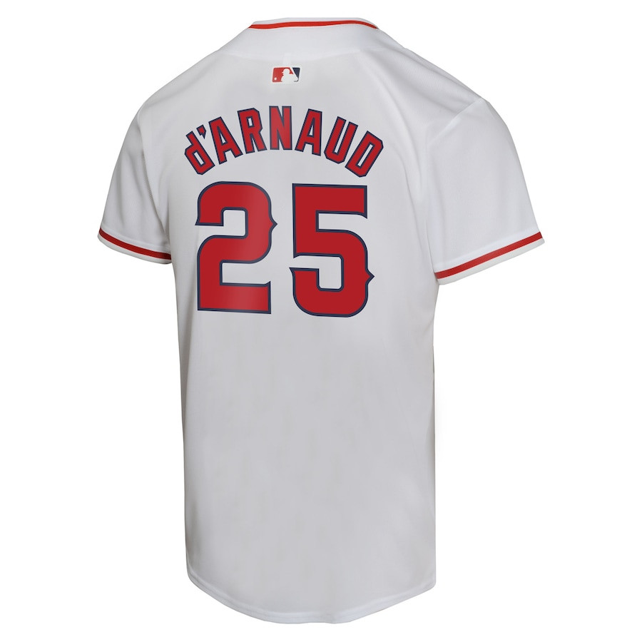 Travis d'Arnaud 25 Los Angeles Angels Home Game Player White MLB Jersey Youth