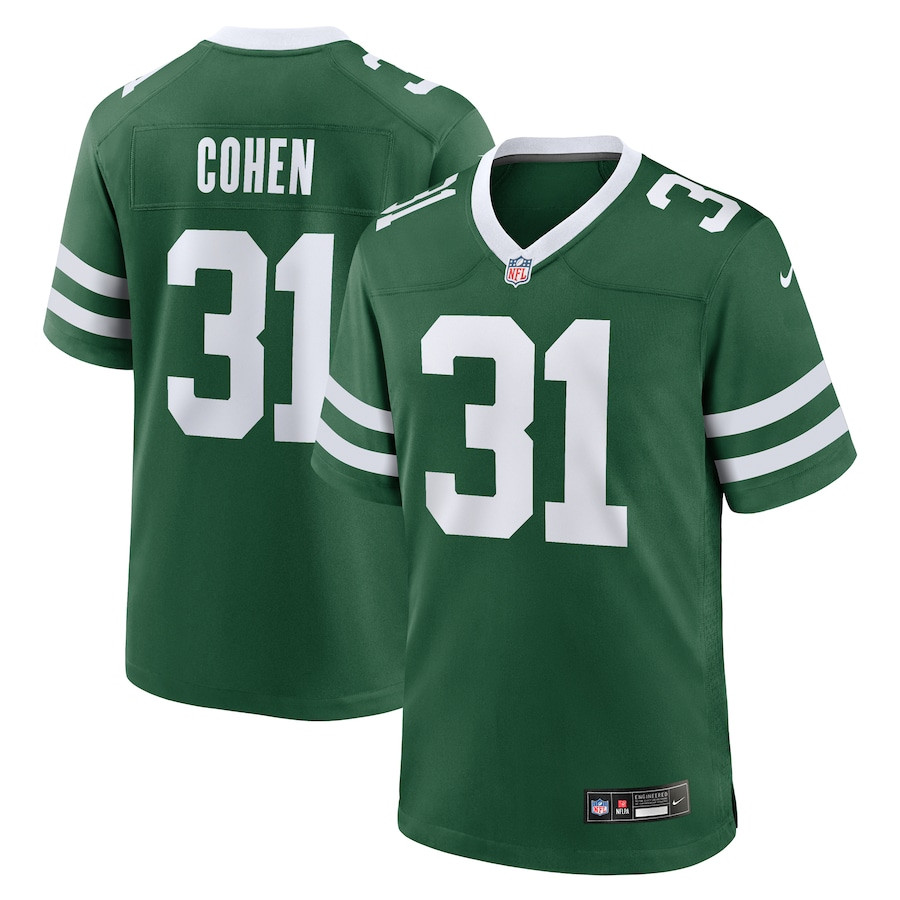Tarik Cohen 31 New York Jets Team Game Legacy Green NFL Jersey Men's