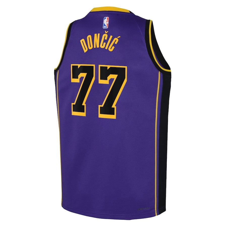 Luka Doncic 77 Los Angeles Lakers 2024/25 Swingman Player Statement Edition Purple NBA Jersey Youth