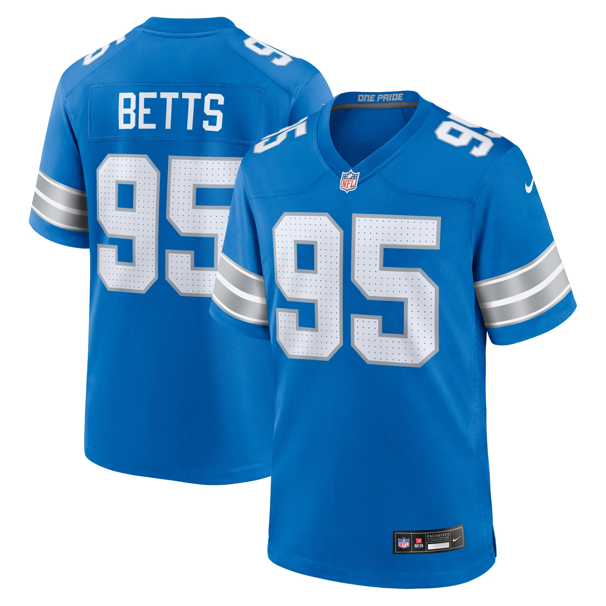 Detroit Lions Mathieu Betts Blue Game NFL Jersey Men's