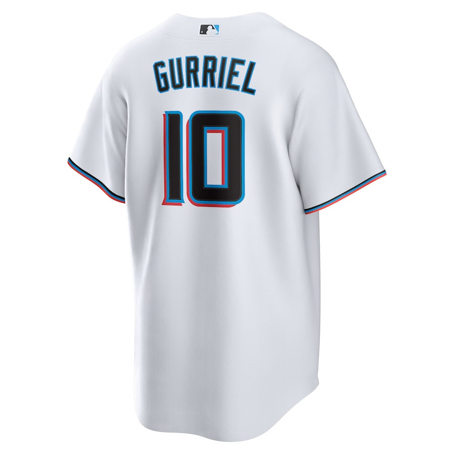 Yuli Gurriel 10 Miami Marlins White MLB Jersey Men's