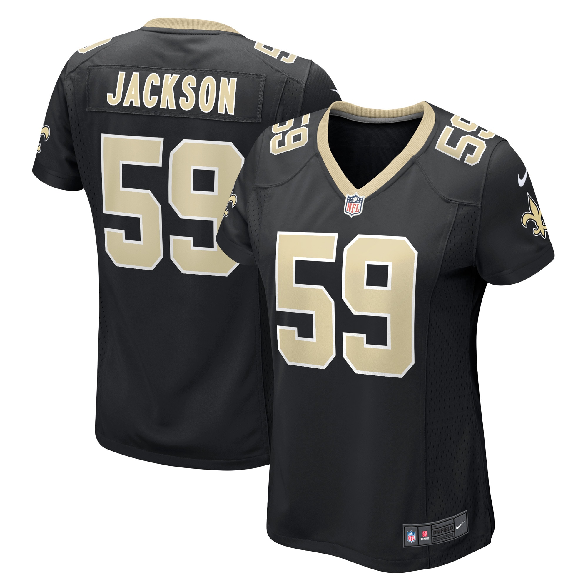 New Orleans Saints Jackson Black Game Player NFL Jersey Women's