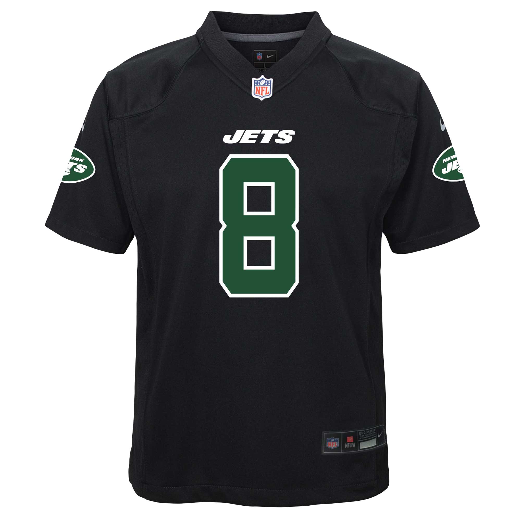 New York Jets Aaron Rodgers Black Game Fashion NFL Jersey Youth