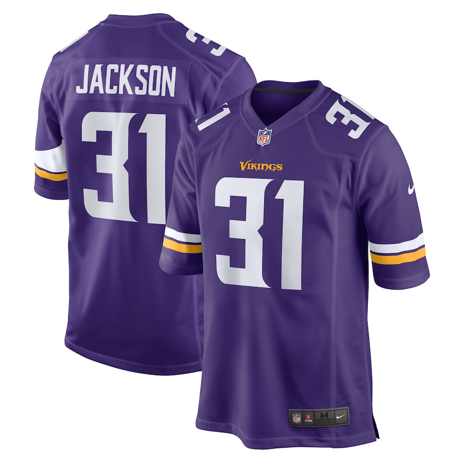 Khyree Jackson 31 Minnesota Vikings Game Purple NFL Jersey Men's