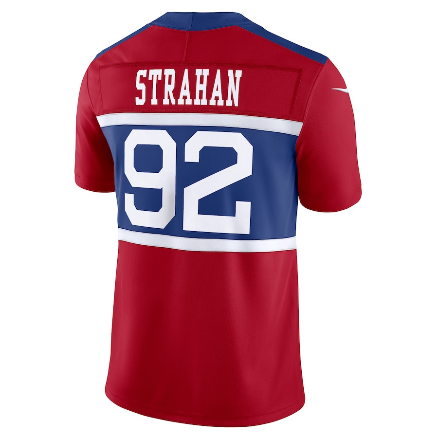 Michael Strahan 92 New York Giants Alternate Vapor F.U.S.E. Retired Player Limited Century Red NFL Jersey Men's